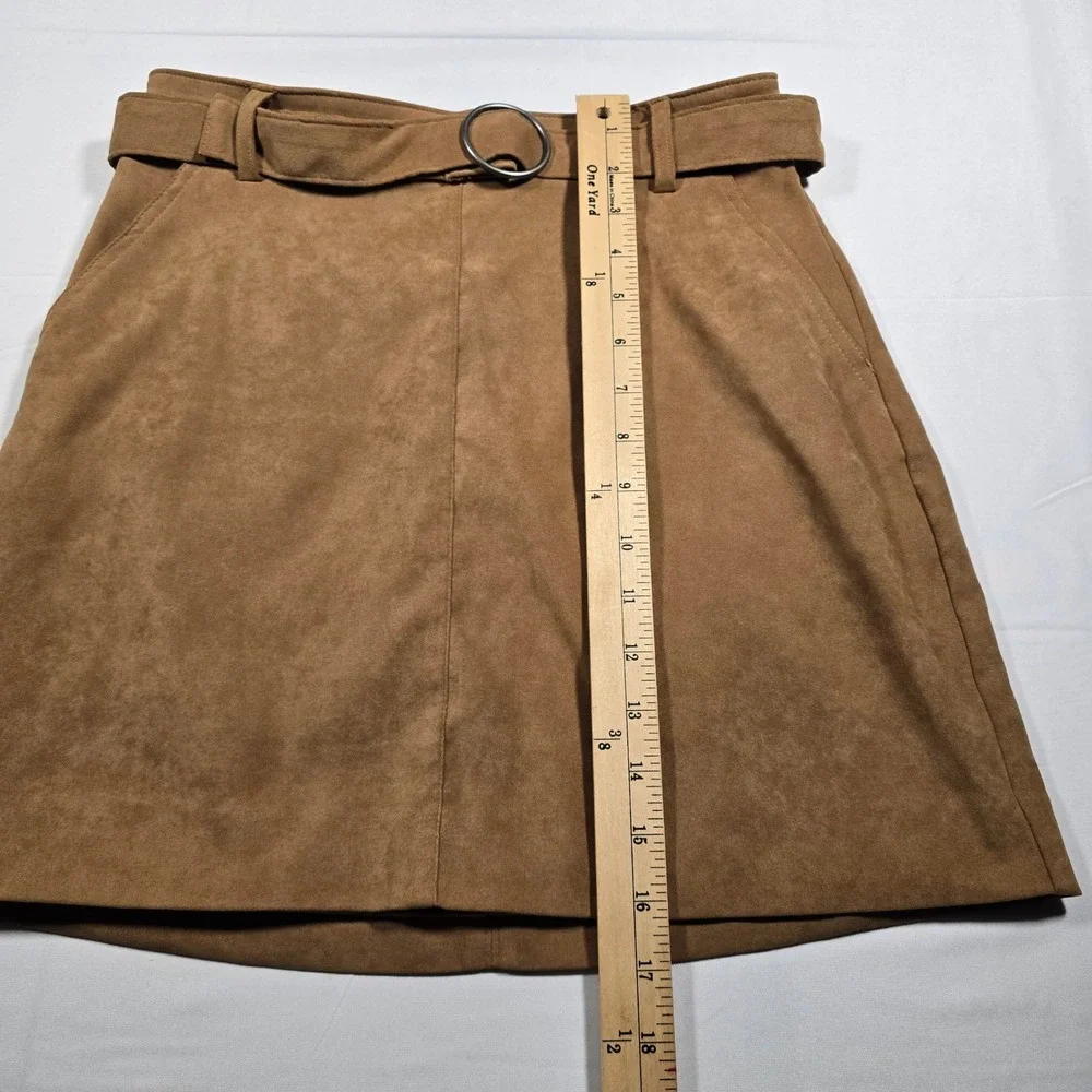 Hollister‎ Faux Suede Mini Skirt High Rise Y2K Brown Women's
